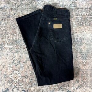 Wrangler 1013mwz Cowboy Cut Jeans Men 34x34 Black Cotton Denim Straight Workwear